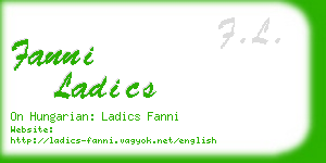 fanni ladics business card